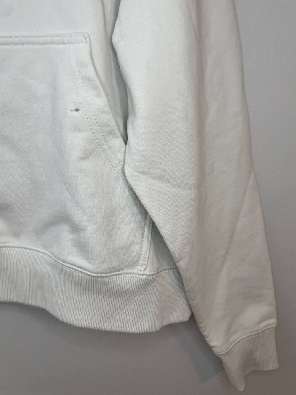 Coach Location Hoodie Cream Logo Embroidery Cotton Unisex Sz XS MSRP$295 DEFECT - Picture 7 of 15
